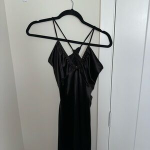 Better Be Shiny Black Satin Dress